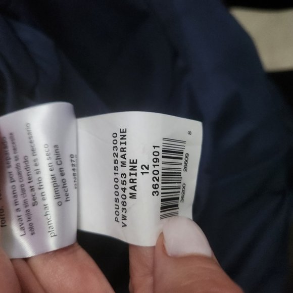 VERA WANG | V-Wire Crepe Mermaid Bridesmaid Dress VW360453 MARINE navy Sz 12 - Picture 10 of 10